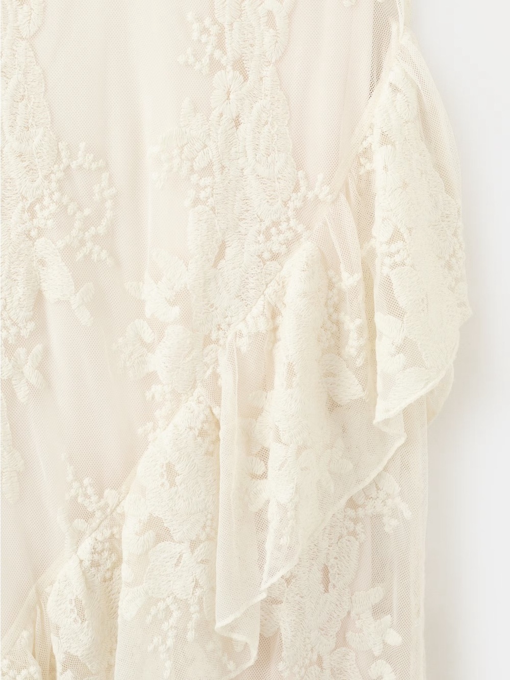NWT (size 6) MANGO EMBROIDERED TULLE DRESS WITH RUFFLES - Picture 8 of 12